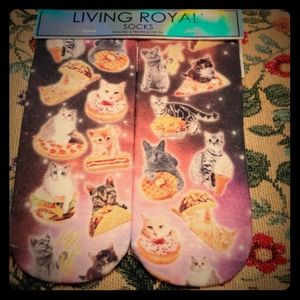Living Royal Socks Galaxy Cats Snacks Space